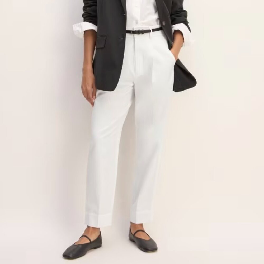 NWT Everlane White Draper Tapered Pant in Buttersmooth size 6